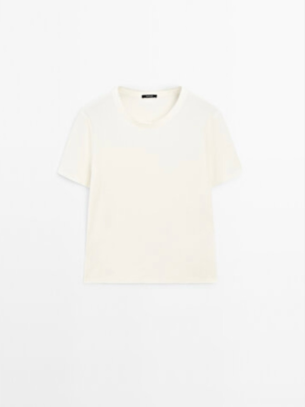 NWOT Massimo Dutti Cotton Tee With Collar Trim